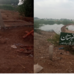 Sewage water in Christian graveyard Bahawalpur Pakistan