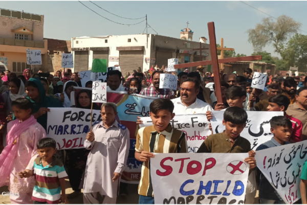 Christian protest in Pakistan against forced conversions Maria Shahbaz